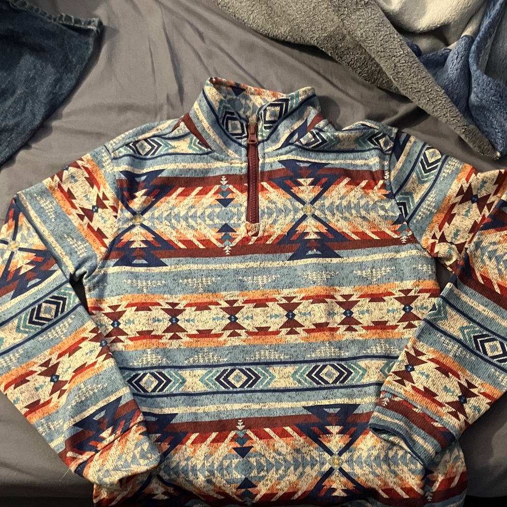 Kids Aztec Pattern Zip-Up Jacket